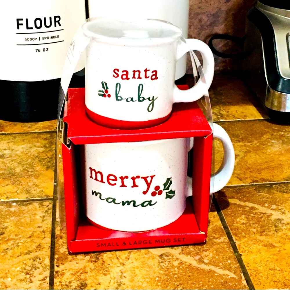 Christmas holiday winter ceramic coffee mug mama baby gift kitchen